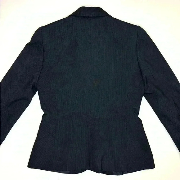 Tahari Arthur S. Levine Women's Black Textured Striped Jacket Blazer Size 4 - Picture 8 of 9